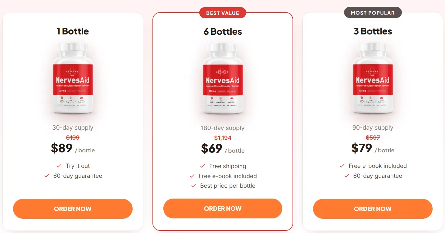 NervesAid Pricing Screenshot